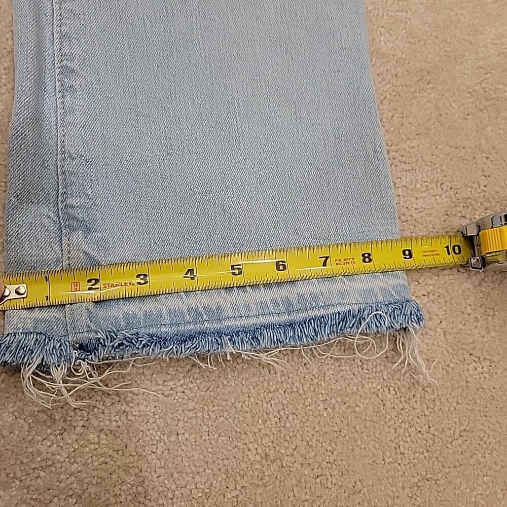 Womens LOFT Curvy Kick Crop Jeans High Size 10 30 Light Wash Denim Fray Hem - Picture 5 of 11